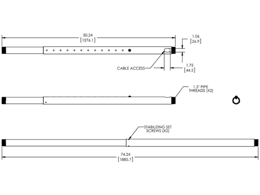 Adjustable-Height Pipe Adapter with 1.5" Pipe Nipp