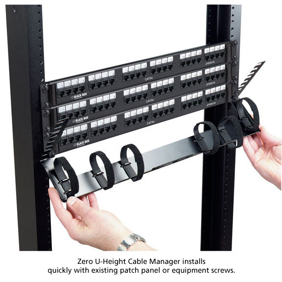 CABLE MANAGER - RACKMOUNT, HORIZONTAL, 19IN, 0U, SINGLE-SIDED, BLACK, 2-PACK, GS