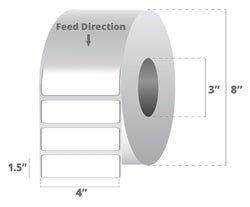 LABEL, POLYESTER, 4X1.5IN (101.6X38.1MM); TT, Z-ULTIMATE 2000T WHITE, VALUE COAT