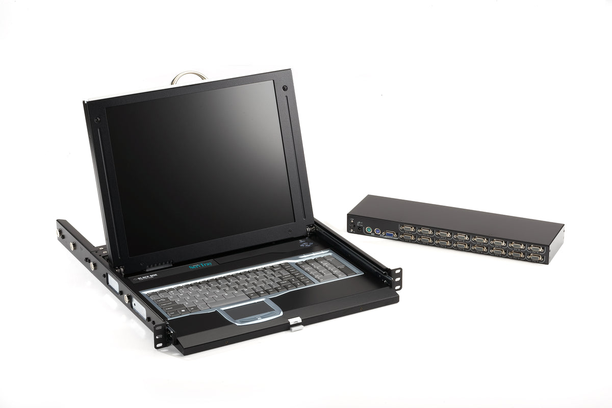 KVM LCD CONSOLE TRAY AND SWITCH - 17IN , SINGLE-RAIL, VGA, PS/2, USB, 16-PORT, G