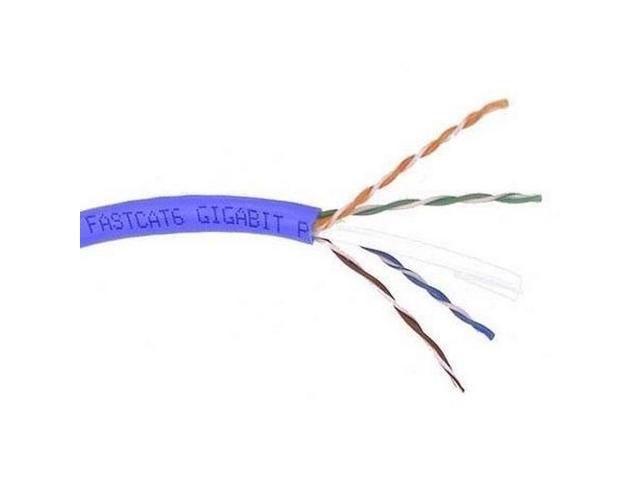 CAT6 SOLID BULK CABLE 4PR;24AWG; 500 BLUE