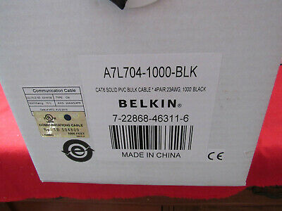 NETWORK CABLE - BARE WIRE - BARE WIRE - 1000 FT - UTP ( CAT 6 ) - BLACK