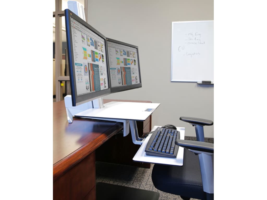 SIT-STAND WORKSTATION - ALUMINIUM, HIGH-GRADE PLASTIC AND POWDER COATED PAINTED