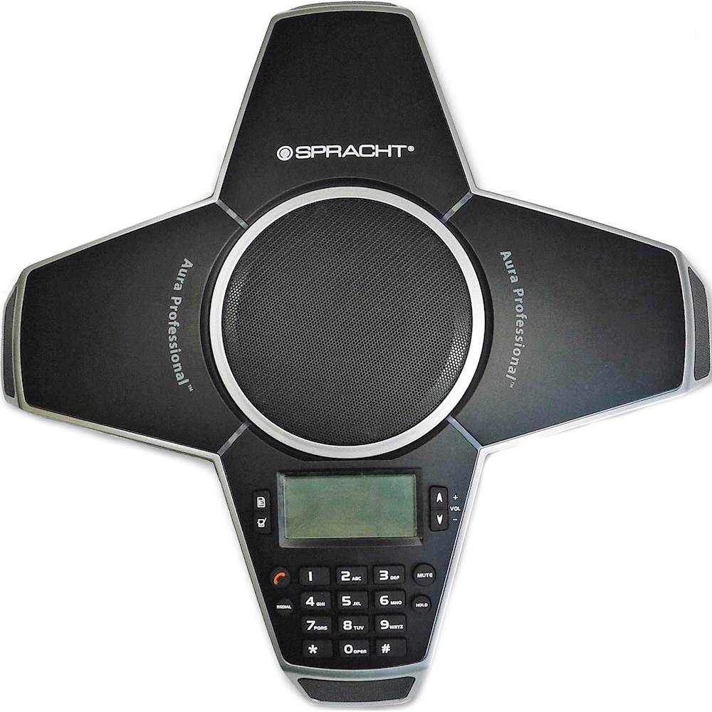 THE AURA PROFESSIONAL FULL-DUPLEX CONFERENCE PHONE IS ANALOG/PSTN, PLUG AND PLAY