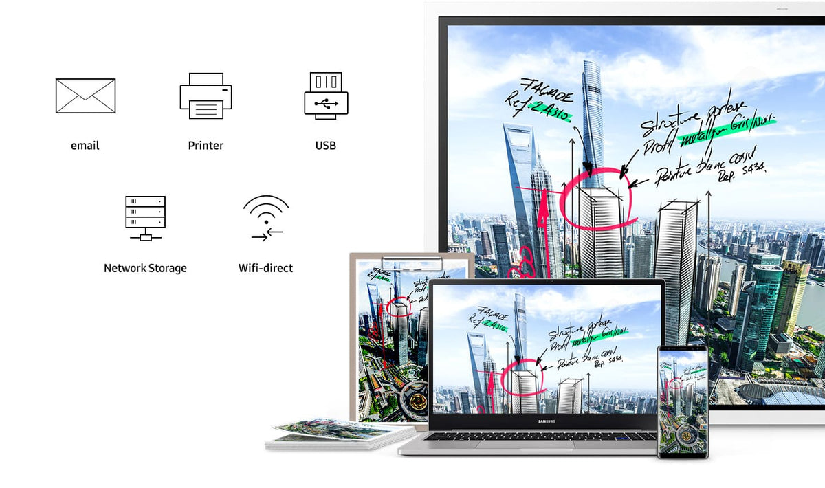 55"3840x2160 Flip All-in-one dig flipchart display 350nit4000:1 16/7