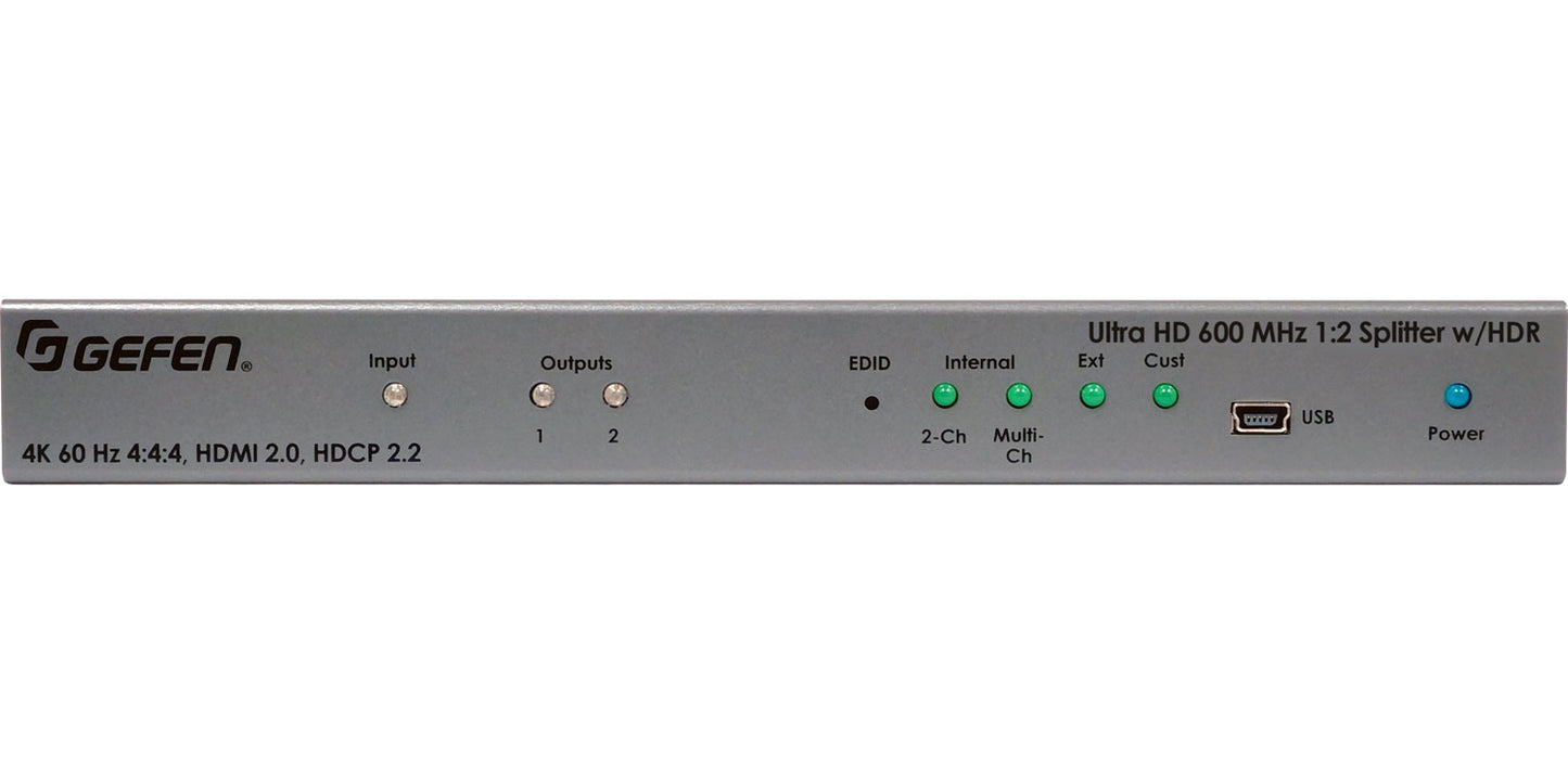 4K ULTRA HD 600 MHZ 1:2 SPLITTER W/ HDR