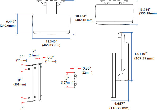 NEO-FLEX KEYBOARD WALL MOUNT