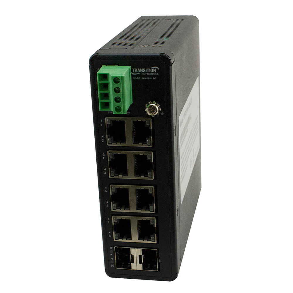 HARDENED UNMANAGED SWITCH, 8-PORT GE , 2 SFP, 12-48VDC, - 40 - 75C
