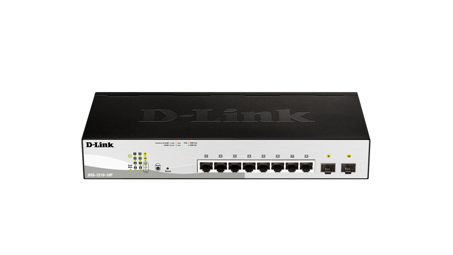 SWITCH - DGS-1210-10P - 1U - WIRED - 1GBPS - NETWORKING / PORTS QTY: 10 - GIGABI