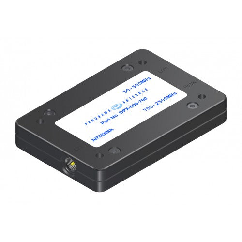 THE DIPLEXER SPLITTER LOW PASS PORT SPLITS OUT 50-500MHZ AND THE HIGH PASS PORT