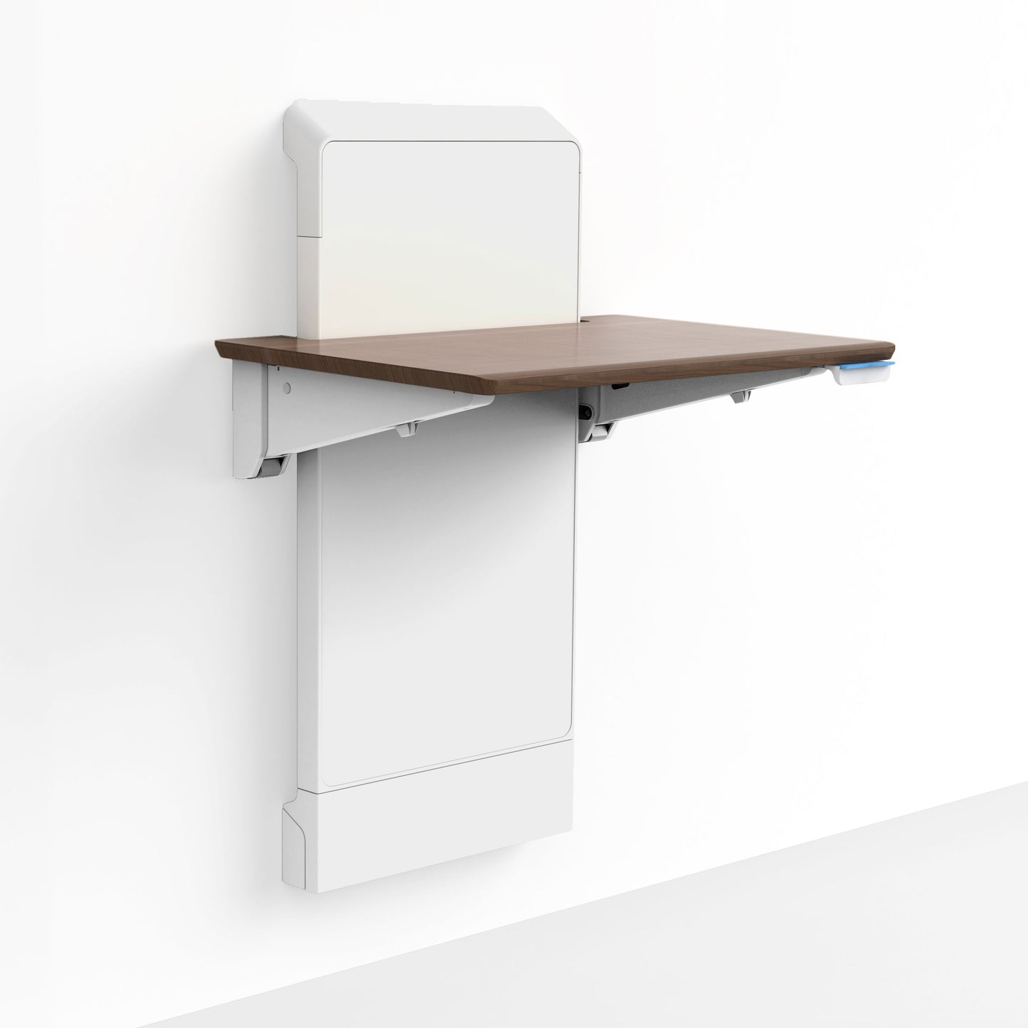 WORKFIT ELEVATE WALL DESK, SNOW & MAPLE