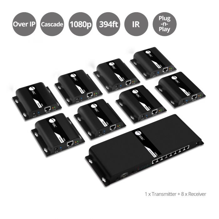ONE-TO-MANY DISTRIBUTION HDMI 1X8 EXTENDER/SPLITTER FULL HD QUALITY EXTENDS UP T