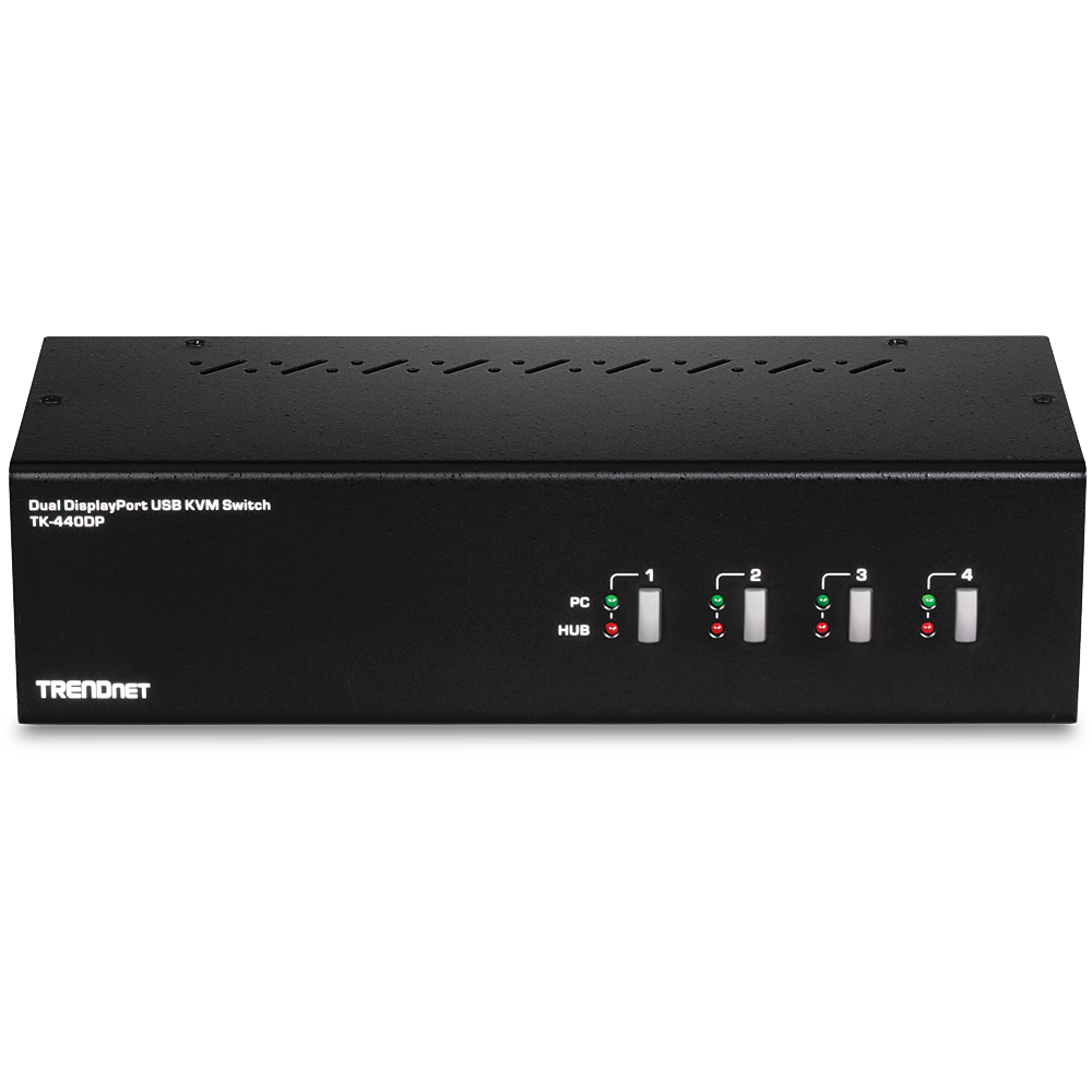 DUAL MONITOR DISPLAYPORT 1.2 KVM 3.5MM SPEAKER AND MICROPHONE CONNECTIONS