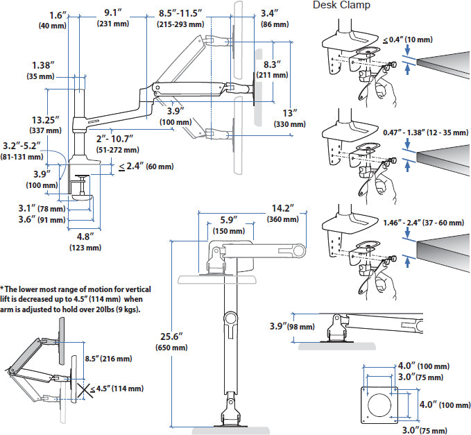 LX Desk Mount LCD Monitor Arm