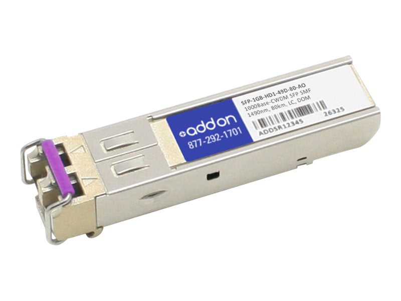 ADDON MSA AND TAA COMPLIANT 1000BASE-CWDM SFP TRANSCEIVER (SMF, 1490NM, 80KM, LC