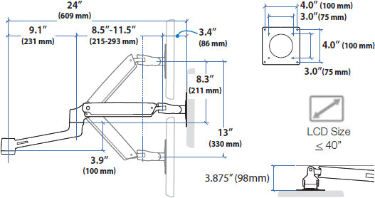 LX Arm Ext. and Collar Kit