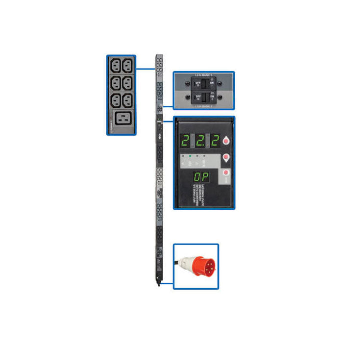 EATON TRIPP LITE SERIES 3-PHASE LOCAL METERED PDU, 23KW, 42 208-240V OUTLETS (36