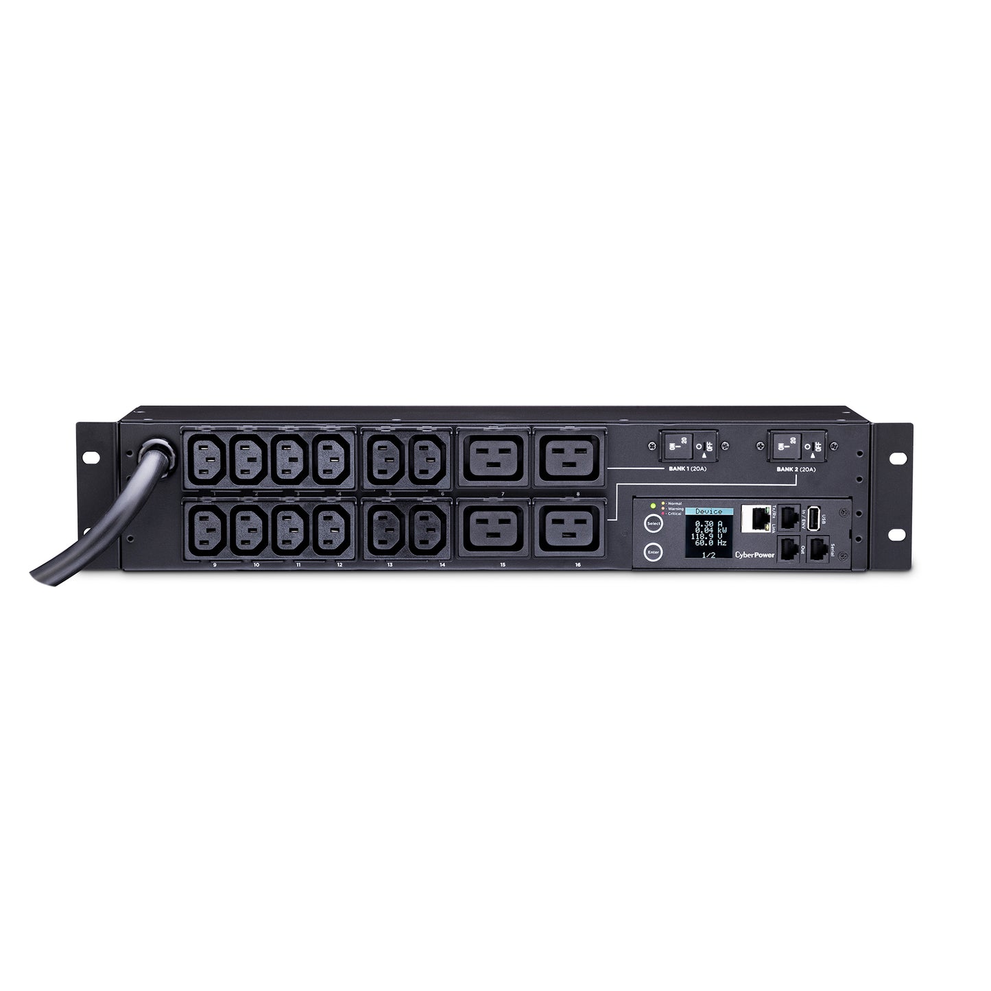 MONITORED PDU 240V CYBERPOWER 30A NEMA L6-30P INPUT 16 IEC C19 C13 OUTPUT 12FT C