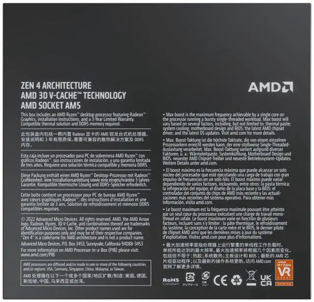 AMD Ryzen 7 7800X3D 8-Core 16-Thread Desktop Processor