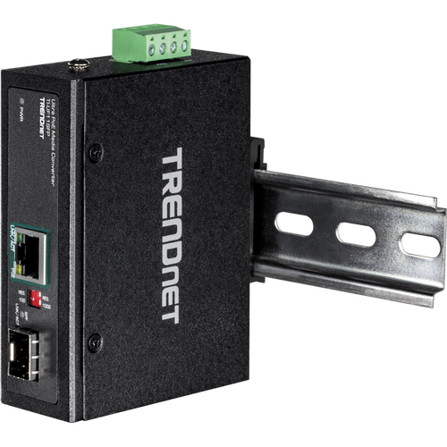 HARDENED INDUSTRIAL SFP TO GIGABIT UPOE MEDIA CONVERTER