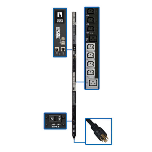 EATON 10KW 200-240V 3PH SWITCHED PDU, LX INTERFACE, GIGABIT, 30 OUTLETS, L21-30P