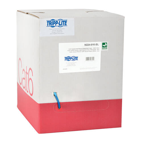 EATON TRIPP LITE SERIES CAT6 GIGABIT SOLID CORE PLENUM-RATED UTP CMP PVC BULK ET