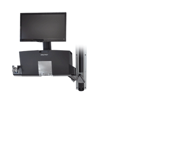 ERGOTRON STYLEVIEW SIT-STAND COMBO ARM WITH WORKSURFACE MEDIUM CPU HOLDER