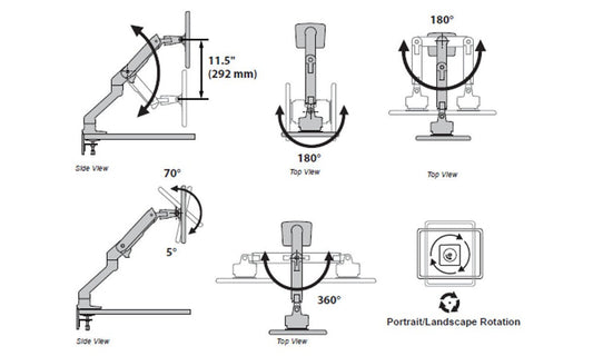 ERGOTRON HX DESK MONITOR ARM (WHITE)