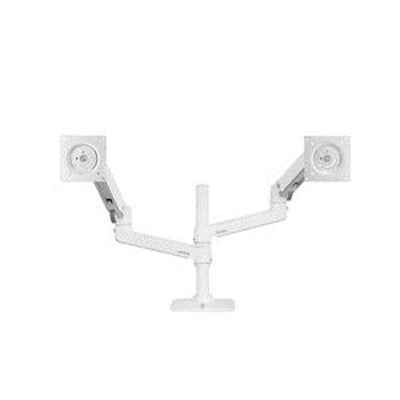 Ergotron LX Dual Stacking Arm, No Grommet Mount, Bright White Texture