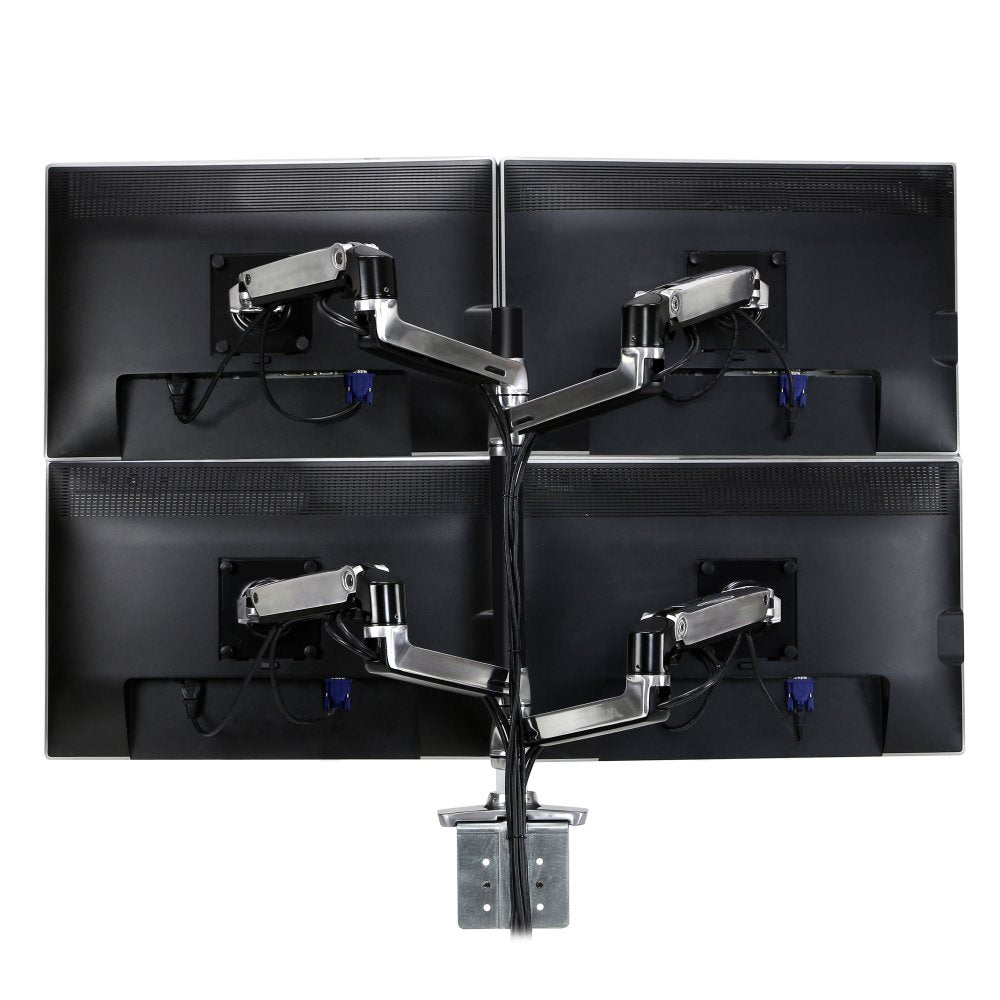 ERGOTRON LX DUAL STACKING ARM TALL POLE BRIGHT POLISHED ALUMINUM BLK ACCENT