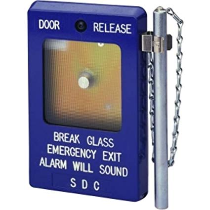 SDC/Security BLUE BREAK GLASS STAT,EMG DOORREL,2 SPDT