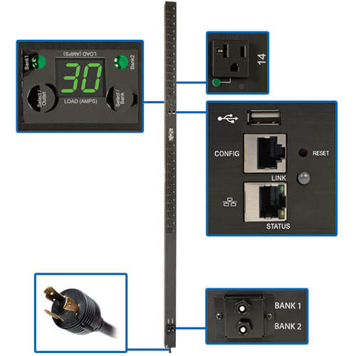 EATON 2.9KW SINGLE-PHASE SWITCHED PDU, LX PLATFORM, OUTLET MONITORING, 120V OUTL