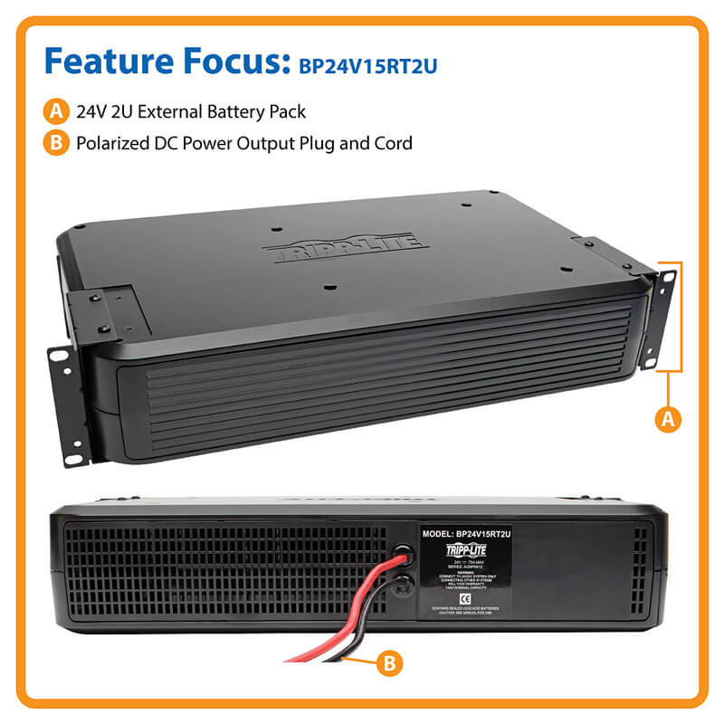EATON TRIPP LITE SERIES EXTERNAL 24V 2U EXTERNAL RACK/TOWER BATTERY PACK FOR SEL