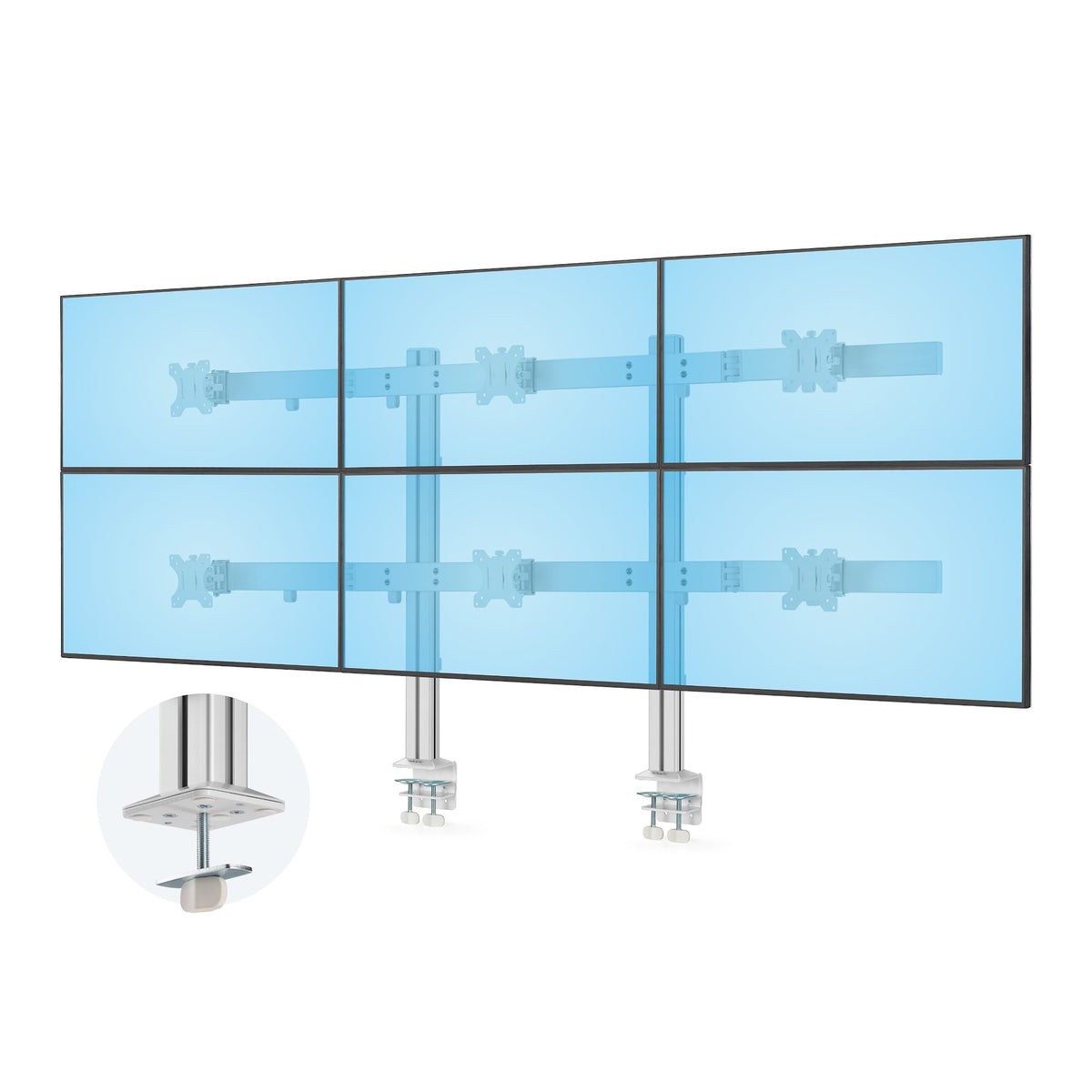 StarTech SIX-MONITOR DESK MOUNT WITH CROSSBAR, UP TO 32-INCH COMPUTER SCREENS, MAX 17.6LB
