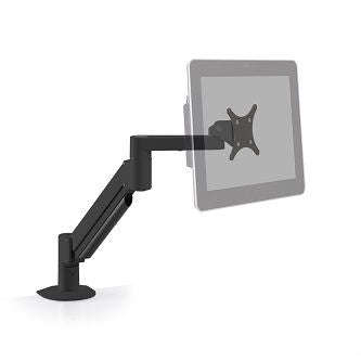 HAT 7000 ARTICULATING MONITOR ARM W/ FLEXMOUNT MONITOR MOUNT, BLACK, HOLDS 10-22 LBS