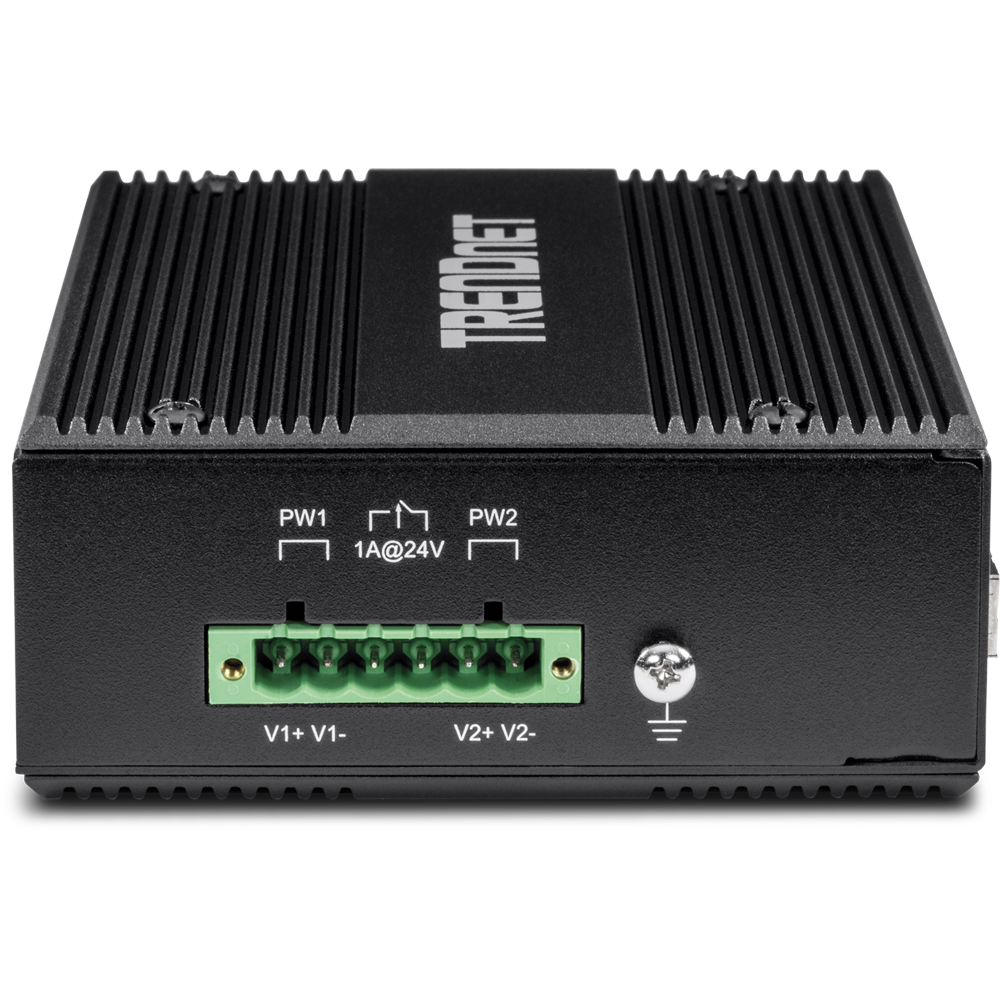 6-PORT HARDENED INDUSTRIAL GIGABIT POE+ SWITCH /W 2 SFP (BOOST VOLTAGE FROM 12/2