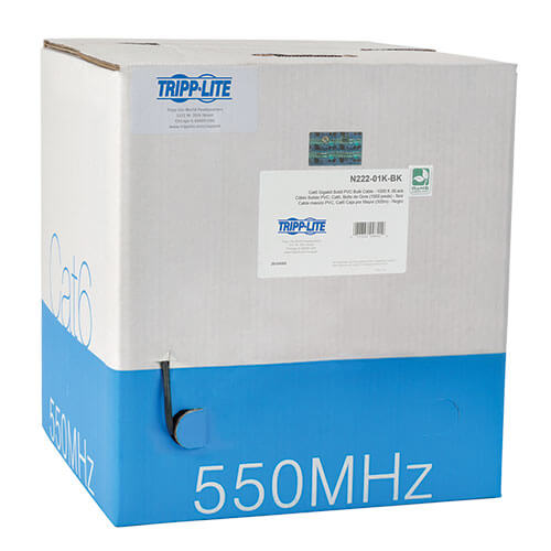 EATON TRIPP LITE SERIES CAT6 GIGABIT SOLID CORE UTP PVC BULK ETHERNET CABLE, BLA