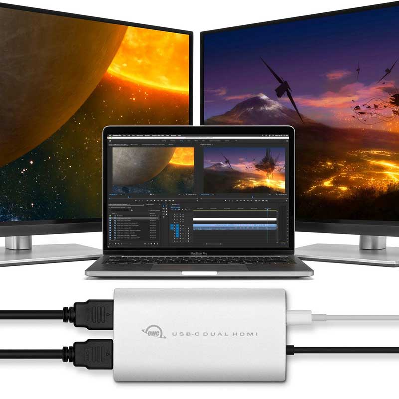 OWC, USB-C Dual HDMI 4k Display Adapter w/DisplayLink