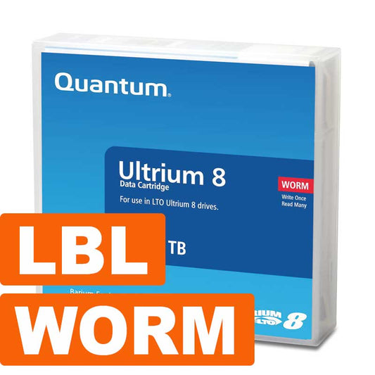 Quantum Tape, LTO, Ultrium-8, MR-L8WQN-BC 12TB/30TB, LTO-8, WORM, Labeled
