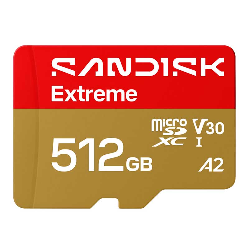 SanDisk, Extreme Micro SDXC Memory Card, 512GB, UHS-I, 245MB/s (R), 170MB/s (W)