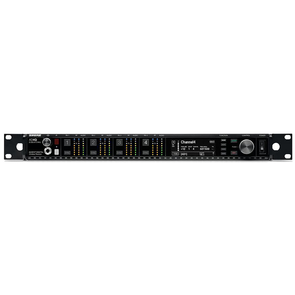 SHURE Four-channel receiver. Includes AD4Q; locking power and jumper cables