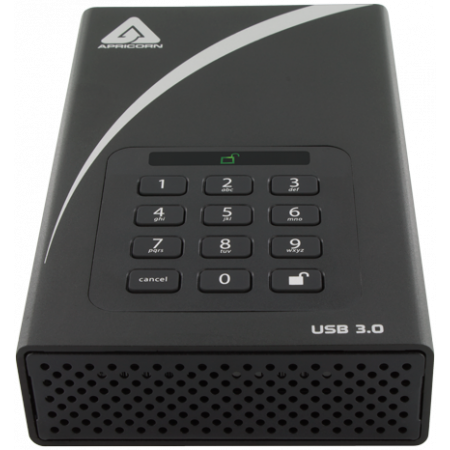 APRICORN FIPS VALIDATED,8TB USB3.0 256B ENCRYPTN