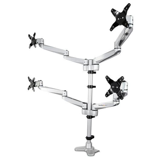 StarTech DESK MOUNT QUAD MONITOR ARM ERGONOMIC VESA MOUNT DISPLAY STAND