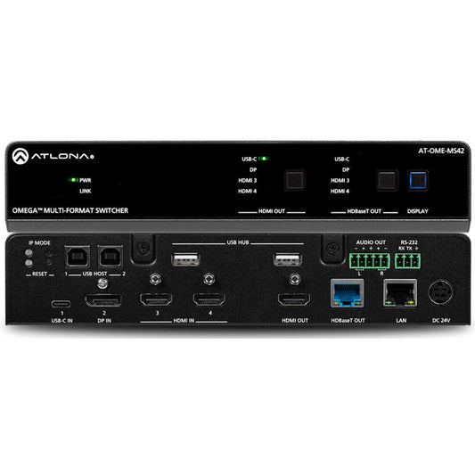 ATLONA Omega 4x2 4K/UHD multiformat matrix switcher with HDMI USB-C Display