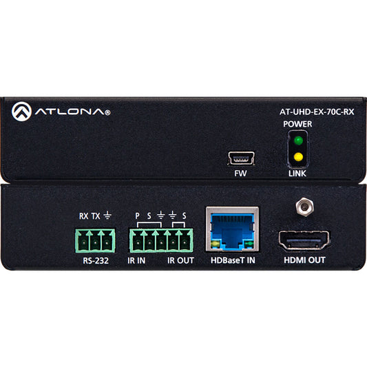 ATLONA 4K/UHD HDMI Over HDBaseT Receiver - Control & PoE - 70m
