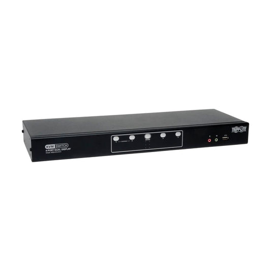 EATON 4PORT DUAL MONITOR KVM SWITCH DVI DUAL DESKTOP USB 2.0 HUB 3.5MM