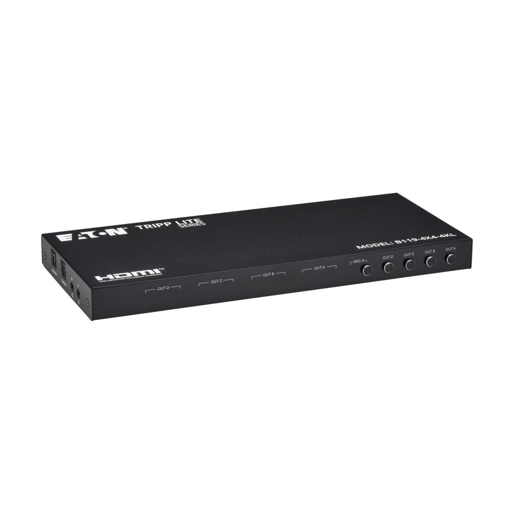 EATON TRIPP LITE SERIES 4X4 HDMI MATRIX SWITCH/SPLITTER W REMOTE CONTROL AND MUL