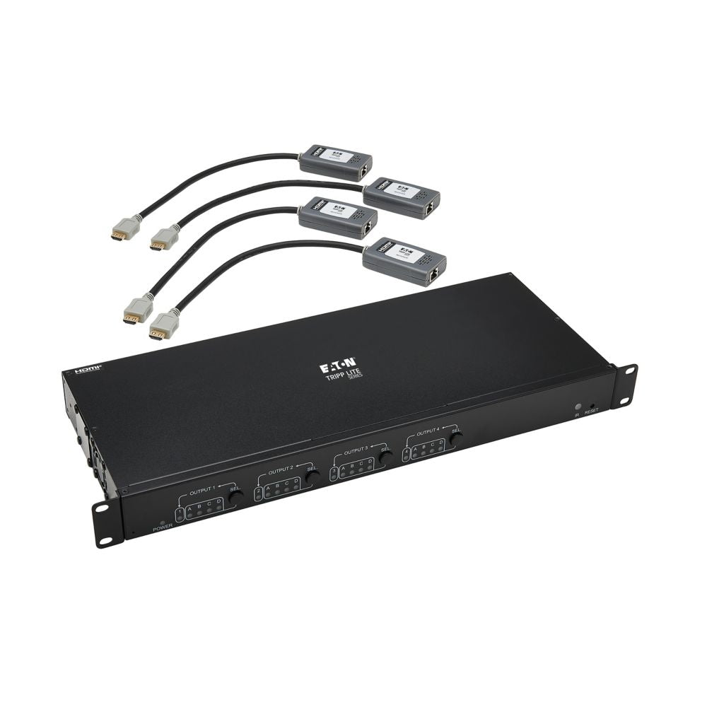 EATON TRIPP LITE SERIES 4X4 HDMI OVER CAT6 MATRIX SWITCH KIT, SWITCH/4X PIGTAIL