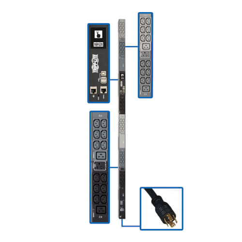 EATON 5.8KW 208/120V 3PH MONITORED PDU - LX INTERFACE, GIGABIT, 45 OUTLETS, L21-