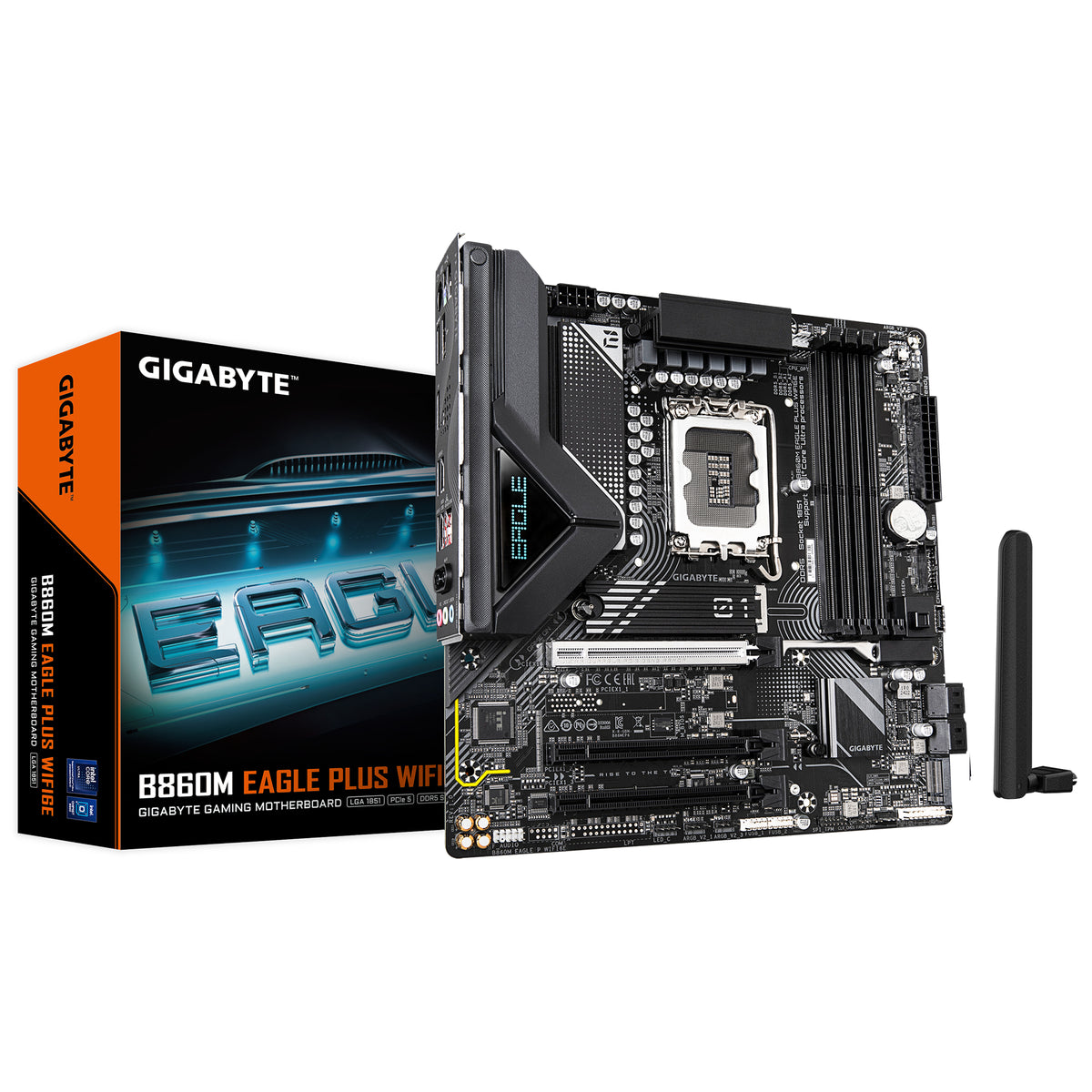 GIGABYTE B860M Eagle Plus WIFI6E Intel Core Ultra Intel B860 LGA 1851 Motherboard, mATX, DDR5, 2X M.2, PCIe 5.0, USB-C, WIFI6E, 2.5GbE LAN, EZ-Latch | SKU MB-B86MEPW